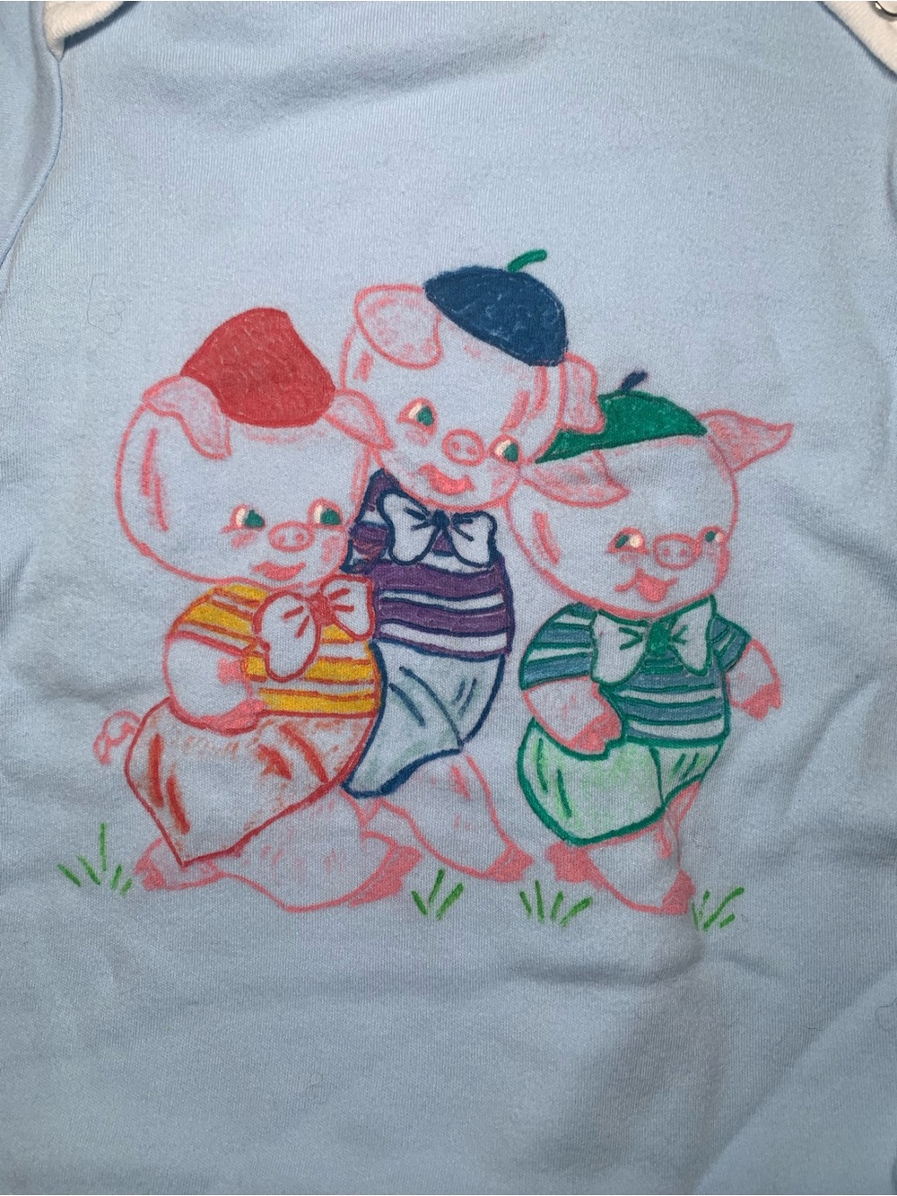 Luvable Friends Light Blue and White Baby Onesie